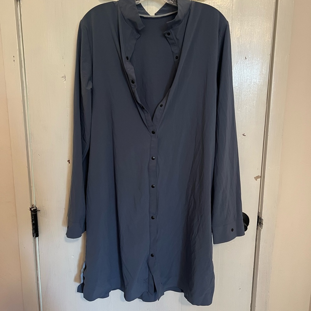 ADAY ‘Back to Front’ steel blue dress